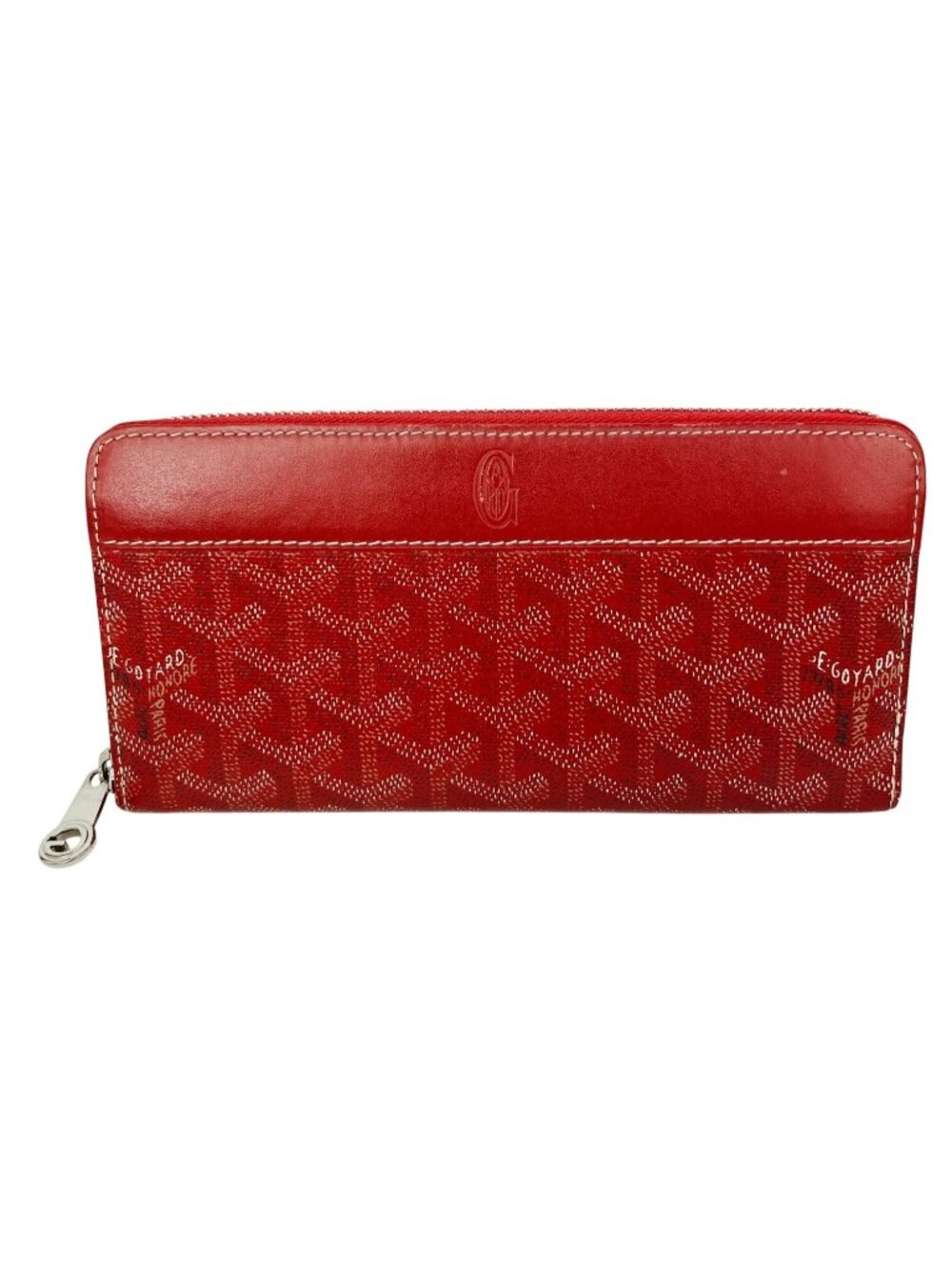 Goyard Matignon GM Wallet Goyardine Red Zip Around Clutch